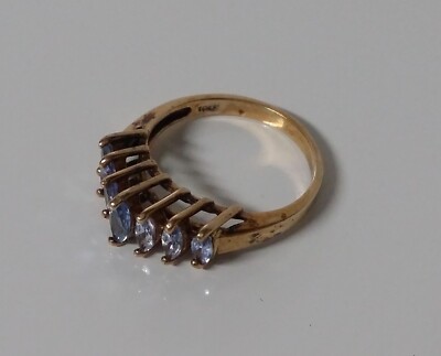 10KP Yellow Gold CZ Ring Size 6.75 | eBay