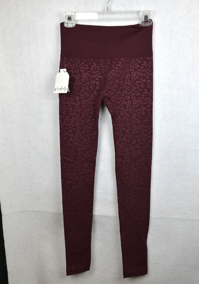 Wonderly Studio Brown/Plum Leopard Print Fleece Lined