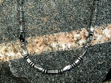 Magnetic Hematite Necklace Anklet Bracelet Silver w Marbled Jasper Mens Womens