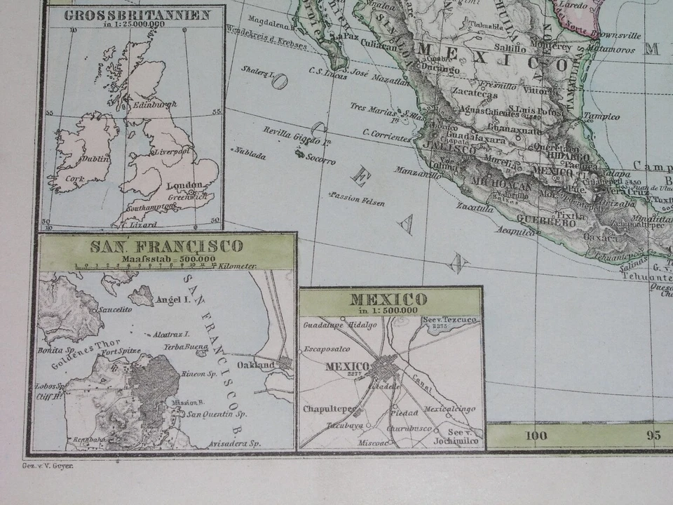 MAPA ORIGINAL 1872 TEXAS CALIFORNIA ESTADOS UNIDOS Florida Nueva York Cuba México   Foto 4 de 4