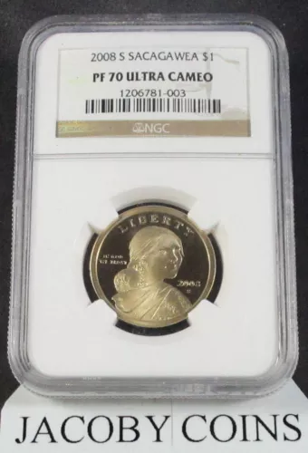 2008 S Sacagawea $1 NGC PF70 Ultra Cameo Brown Label