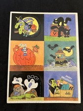 Vintage 80 s Hallmark HALLOWEEN Sticker Sheet -