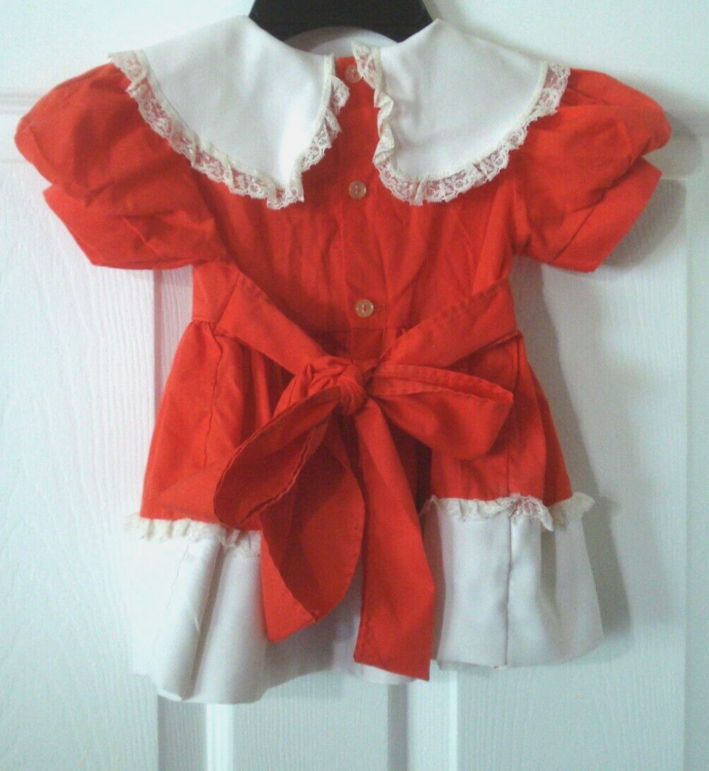 Vintage JCPenney Toddle Time Toddler Girls Red Dress White Collar