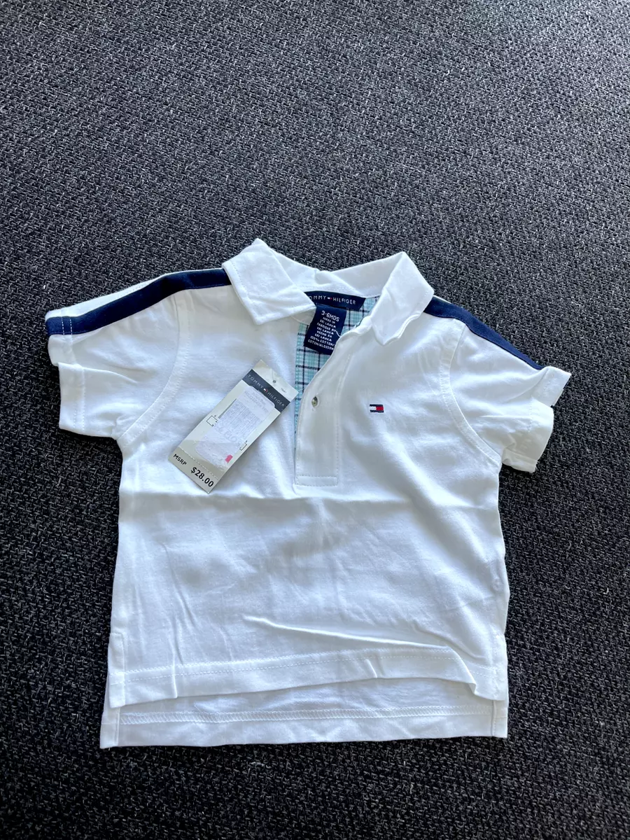 NWT Tommy 3-6 polo months shirt Hilfiger eBay $28 white MSRP size boys 