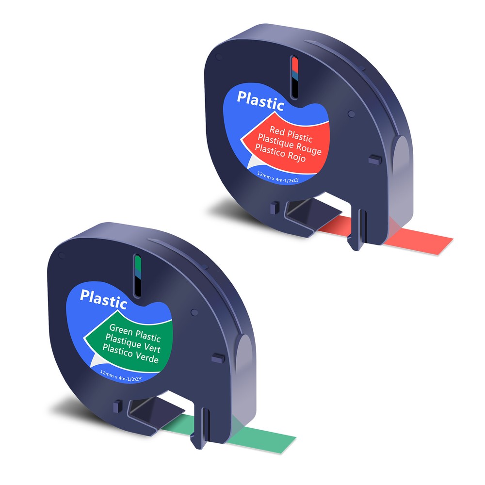2PK 91333 91334 Color Plastic Label Tape Set for Dymo LetraTag LT100H 2PK 91333 91334 Color Plastic Label Tape Set for Dymo LetraTag LT100H