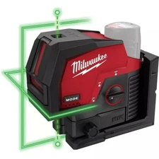 Milwaukee Li-Ion Cordless Green 125 ft. Cross Line and Plumb Points Laser Level