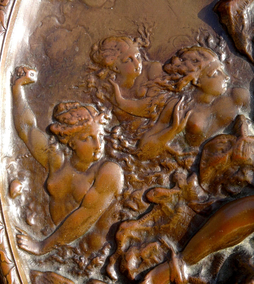 Antique c1879 Elkington Greek Mythological Andromeda and Perseus Wall Plaque 14" - Image 4 of 4