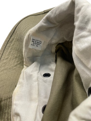 Khaki Outdoor Sun Protection Cotton Wide Brim Boonie Hat Unisex Sz XL - Picture 6 of 8