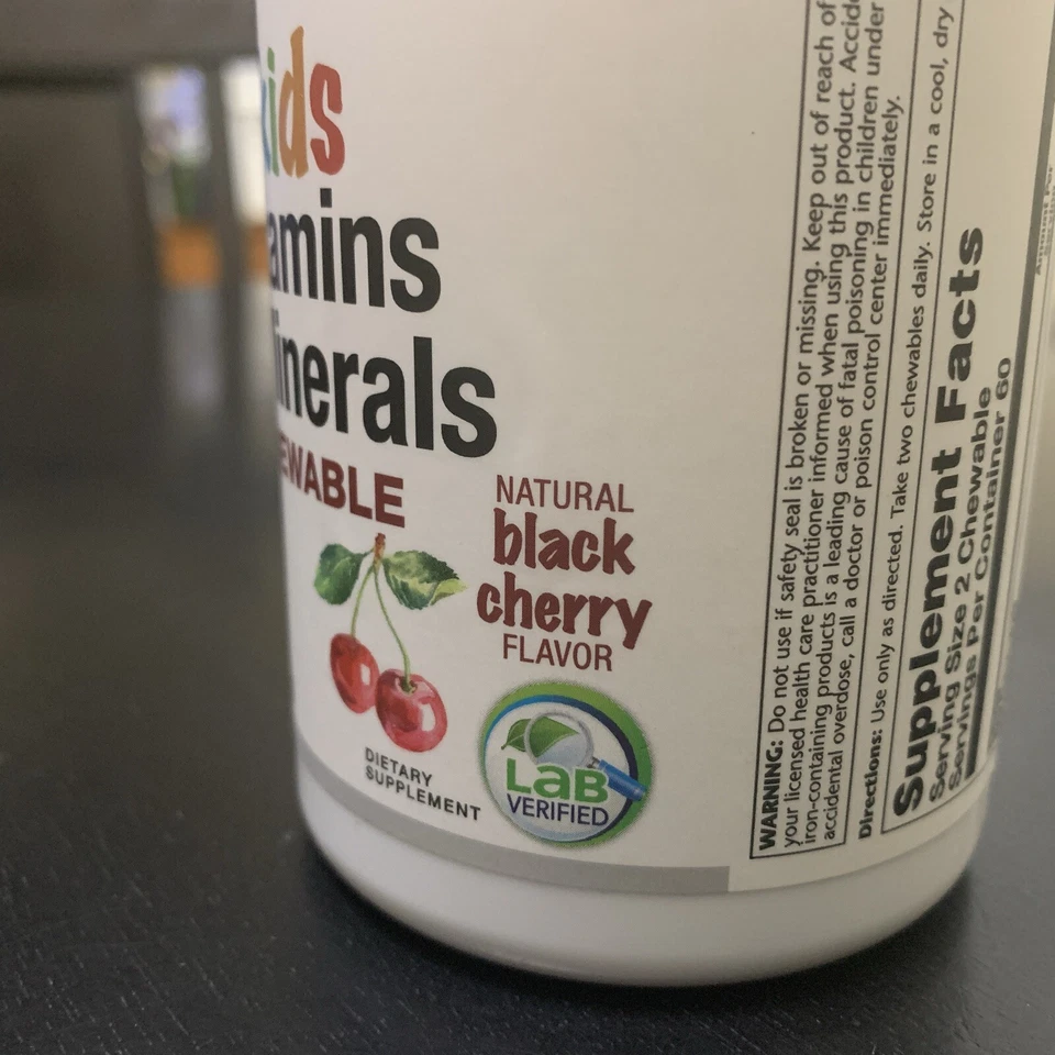 Solaray | Vitaminas y minerales para niños | 120 masticables (sabor cereza negra) Foto 3 de 4