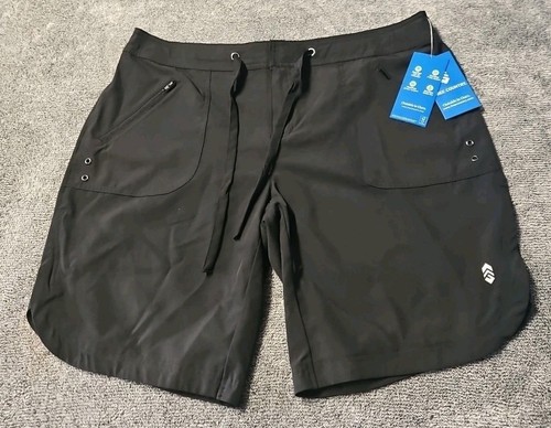 NWT Free Country Women’s Bkack Board Swim Shorts w/ Pockets Sz XL Beach & Beyond