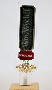 Wycliff Vineyards Burgundy Acrylic Tap Handle Clear Winery Draft Knob