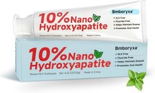10 Nano Hydroxyapatite Toothpaste, SLS Fluoride Free Remineralizing Toothp...