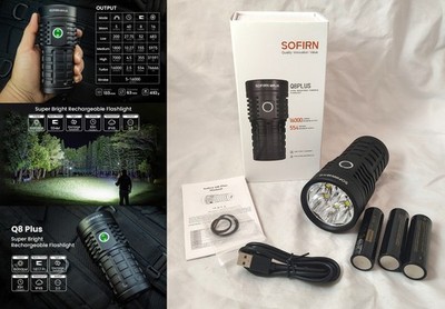 SOFIRN Q8 Plus Rechargeable Super Bright Flashlight 16000 Lumen 5000K power Bank