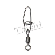 100pcs Rolling Barrel Swivel Fishing Swivels Solid Ring 14kg/31lb SWL Fastlock