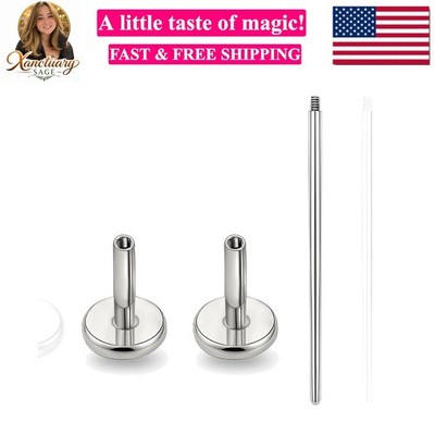 16G/18G Hypoallergenic Internal Threaded Titanium Bar Post Replacement,Flat B...