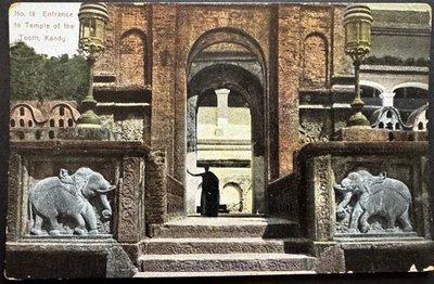 Buddhist Temple of The Sacred Tooth Kandy, Siri Lanka Ceylon Vintage Postcard - Image 1 of 2