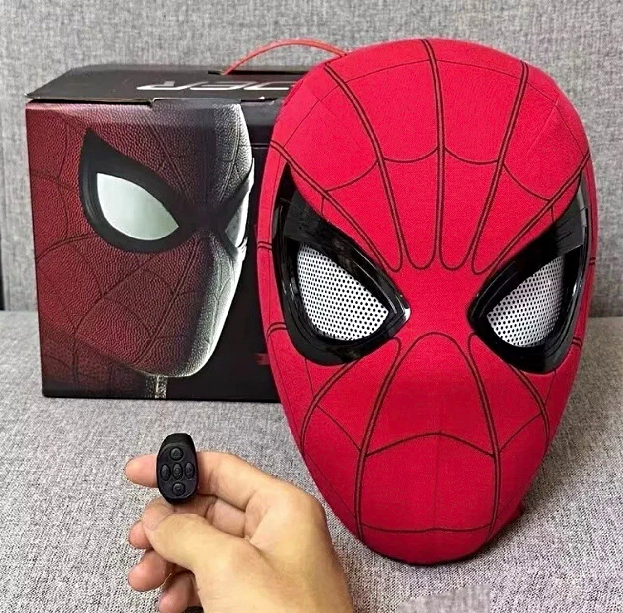 Spider-Man Máscara Araña Móvil Ojos Mentón Control Ojos Casco Máscaras