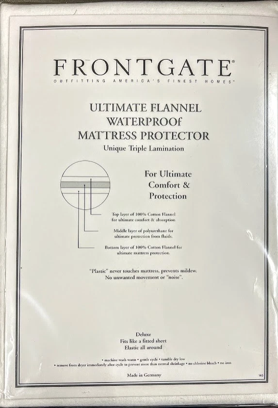 Frontgate Ultimate Flannel Waterproof Mattress Pretector Twin triple lamination