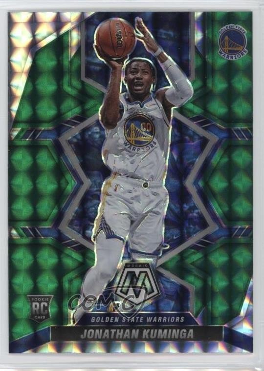 2021-22 Panini Mosaic Rookies Green Mosaic Prizm Jonathan Kuminga #205 0h1c
