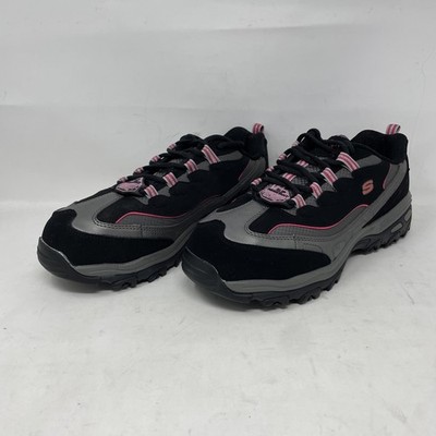 Skechers Women's Steel Toe D'Lite SR Service EH SR Work Black/Pink 11 M US