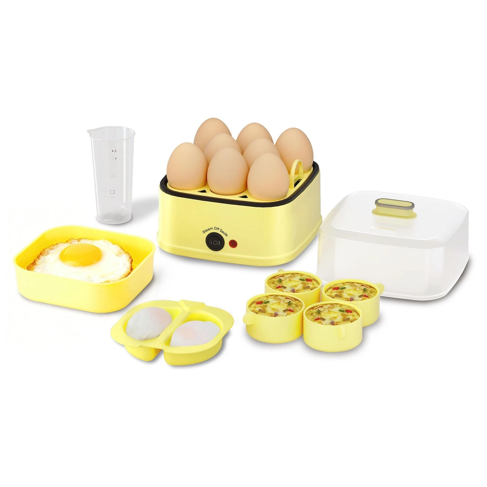 8-in-1 Electric Egg Cooker, Rapid Egg Boiler for Hard, Soft & Poached Eggs, E...