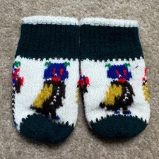 Unbranded Knit Bird Mittens Kids Small Green ...