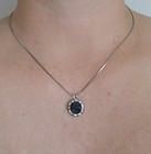 Crystal Avenue Blue Swarvski Crystal Round Pierced Earrings with necklace. NEW — photo 3