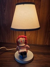 Vintage Raggedy Ann On Block Nursery Lamp Children Kids 1973 Boggs Merrill Co