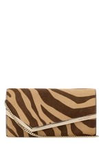 JIMMY CHOO Emmie Brown Yellow Leather Clutch Bag New And Authentic