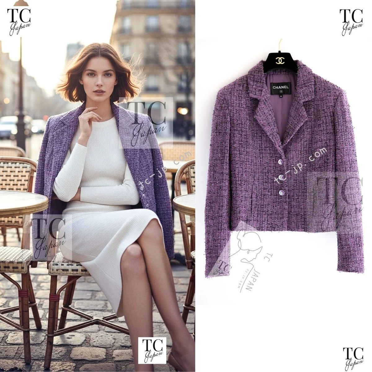 CHANEL Purple Solid Coats, Jackets & Vests for Women for sale | eBay