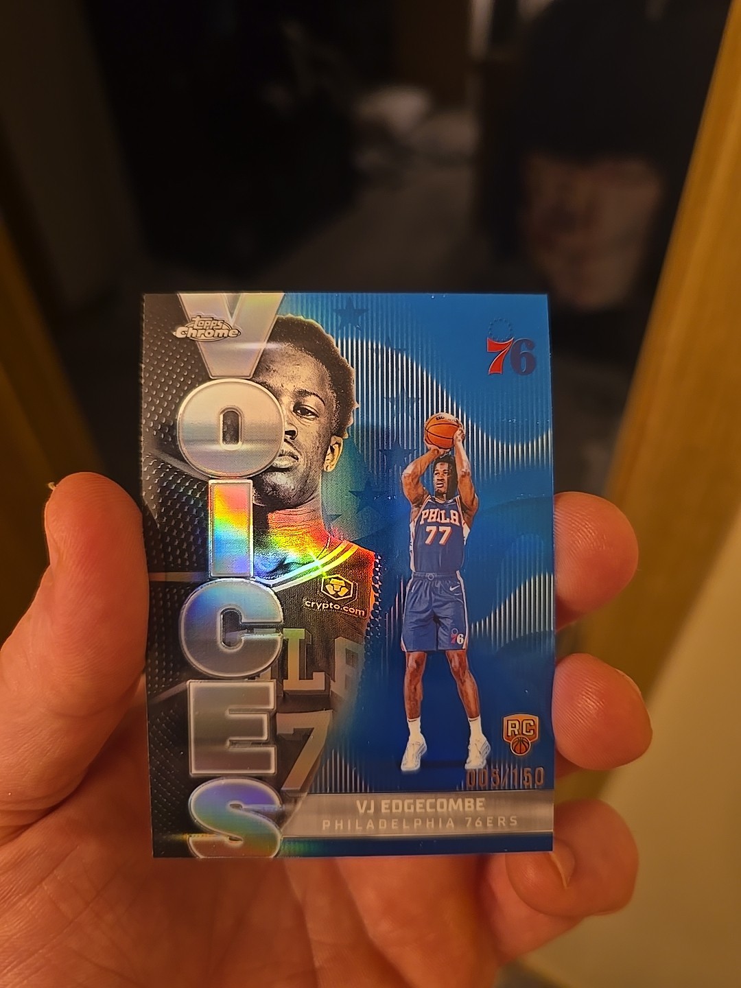 2025-26 Topps Chrome - Voices VJ Edgecombe #VS-8 Blue Refractor /150 (RC)