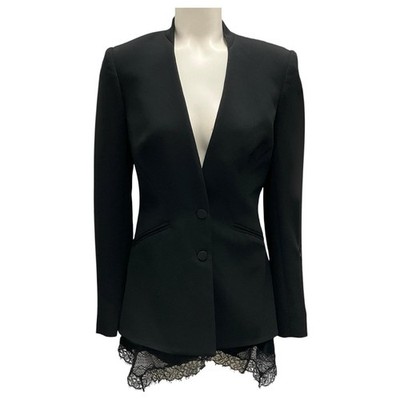 Johnathon SIMKHAI Blazer Us 6 Uk 10 Allie Basque Black With Ruffle Hem