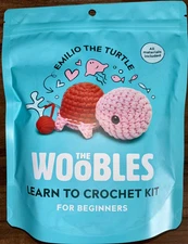 The Woobles Emilio The Turtle Pink & Red Crochet Kit & Hook NEW Beginners