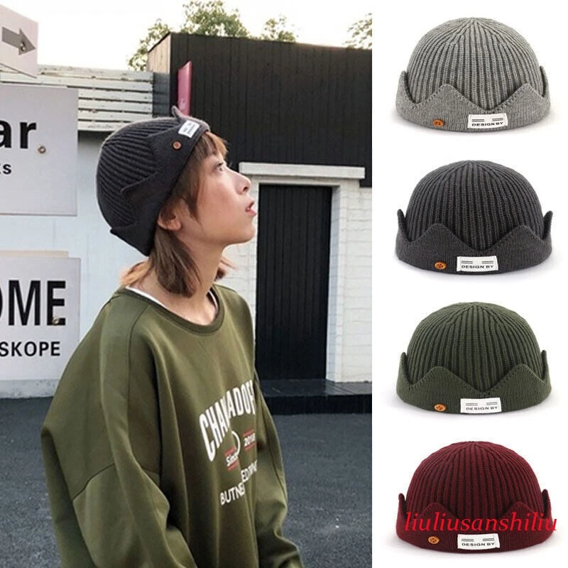 New Men Women's Knitted Cap Crown Beanie Hat Soild Color Unisex Beaniehat Casual