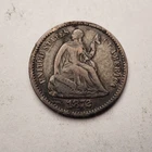 1872  SEATED LIBERTY SILVER HALF DIME - SCTRACHES    - FREE SHIPPING!  C4236