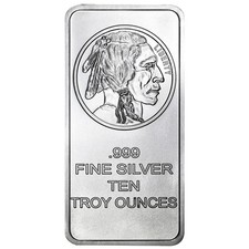 10 Troy oz Buffalo .999 Fine Silver Bar Sealed 78.85 per troy oz