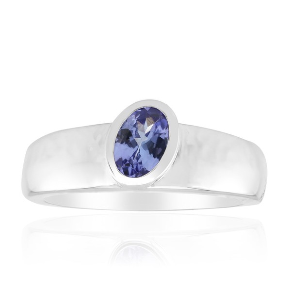 Cavill Tansanit Ring 925 Silber Oval 0,37Ct Brillant Damenring Blau- Echtschmuck-image