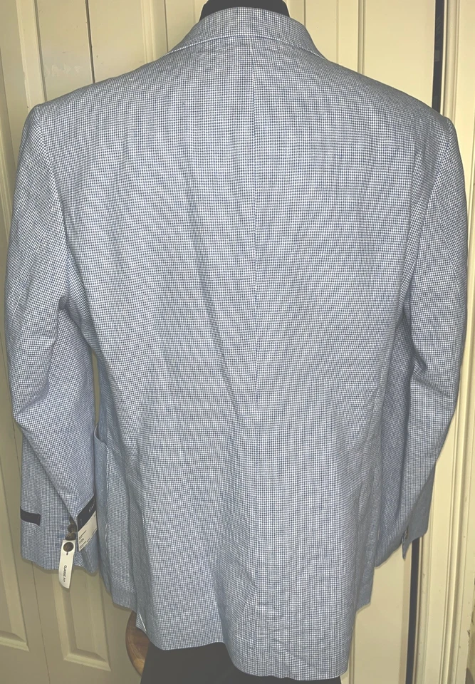 Stafford Blazer мужской 42S классический льняной смеси серый две кнопки одиночный груди новый с Ярлыками - Изображение 2 из 4