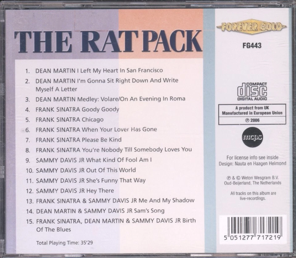 Various Artists Rat Pack CD Europe Forever Gold 2006 FG443 - Image 2 of 3