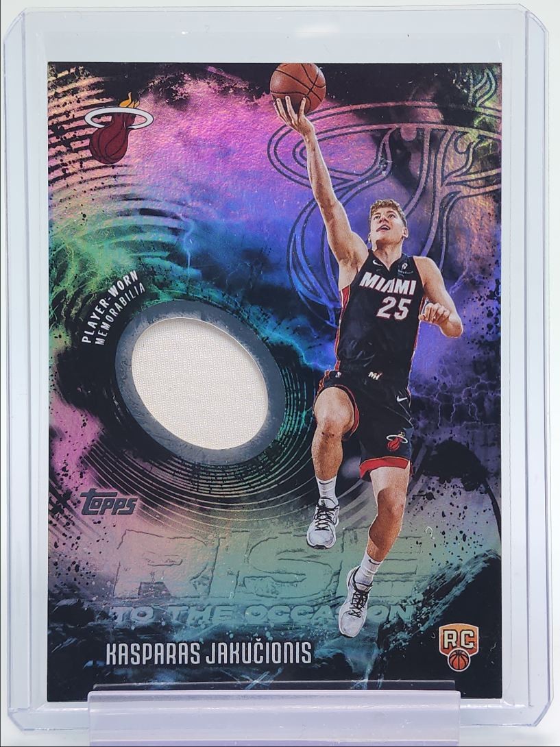 KASPARAS JAKUCIONIS 2025-26 TOPPS ROOKIE RISE TO THE OCCASION PATCH RC Q3292