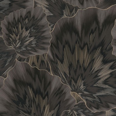 Bliss Floral Textured Vinyl Wallpaper Black / Gold 3D Effect Erismann 10402-15
