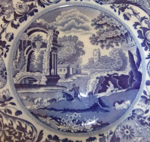 Vintage Copeland Spode Italian Blue & White 22 cm Square Teller: C.1932 - Bild 2 von 8