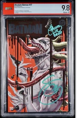  PSA Gem 10 Auto Absolute Batman #17 9.8 Signed By Rachta Lin & Snyder LTD 1K