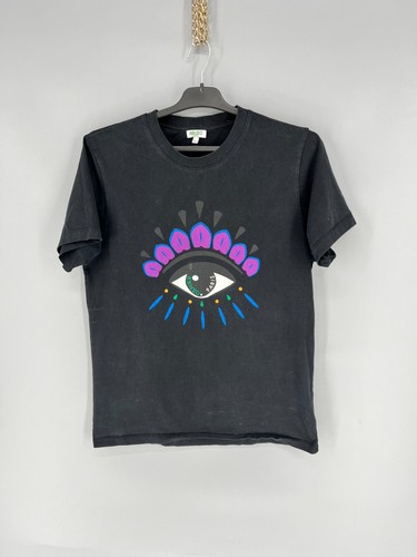 Kenzo, Vintage Kenzo Black Cotton Eye Printed T-Shirt M