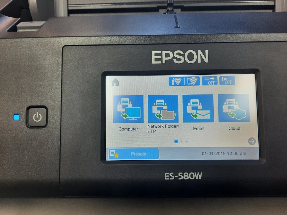 Epson Workforce ES-580W Wireless Duplex Document Scanner-(No Ac Adapter)-TESTED - Image 4 of 4