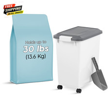 30 Lbs. Airtight Pet Food Container  Dog  Cat Food Storage Bin with Scoop