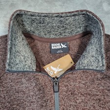 Eddie Bauer Mens Small Radiator Fleece 1/4 Zip Pullover Sweater Mahogany NWT