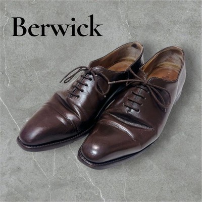 Berwick 1707 Men's Brown Leather Oxford Shoes, Size 8 US, Good Condition