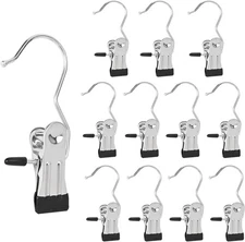 Boot Hanger Clips, 12-Pack Laundry Hanging Hooks Clothes Pins for Black