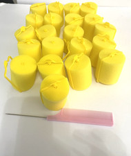 Yellow foam hair rollers pack of 21 2 inches x 2.25 inches w/ comb